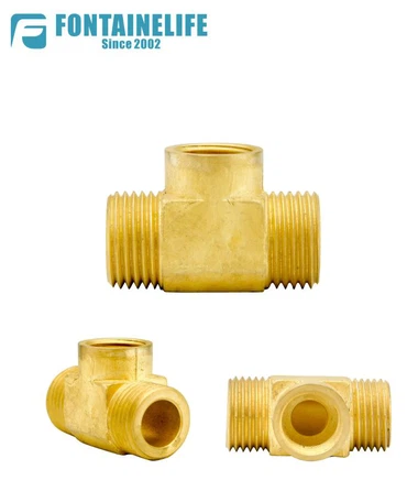 Encaixe de tubo em T de latão